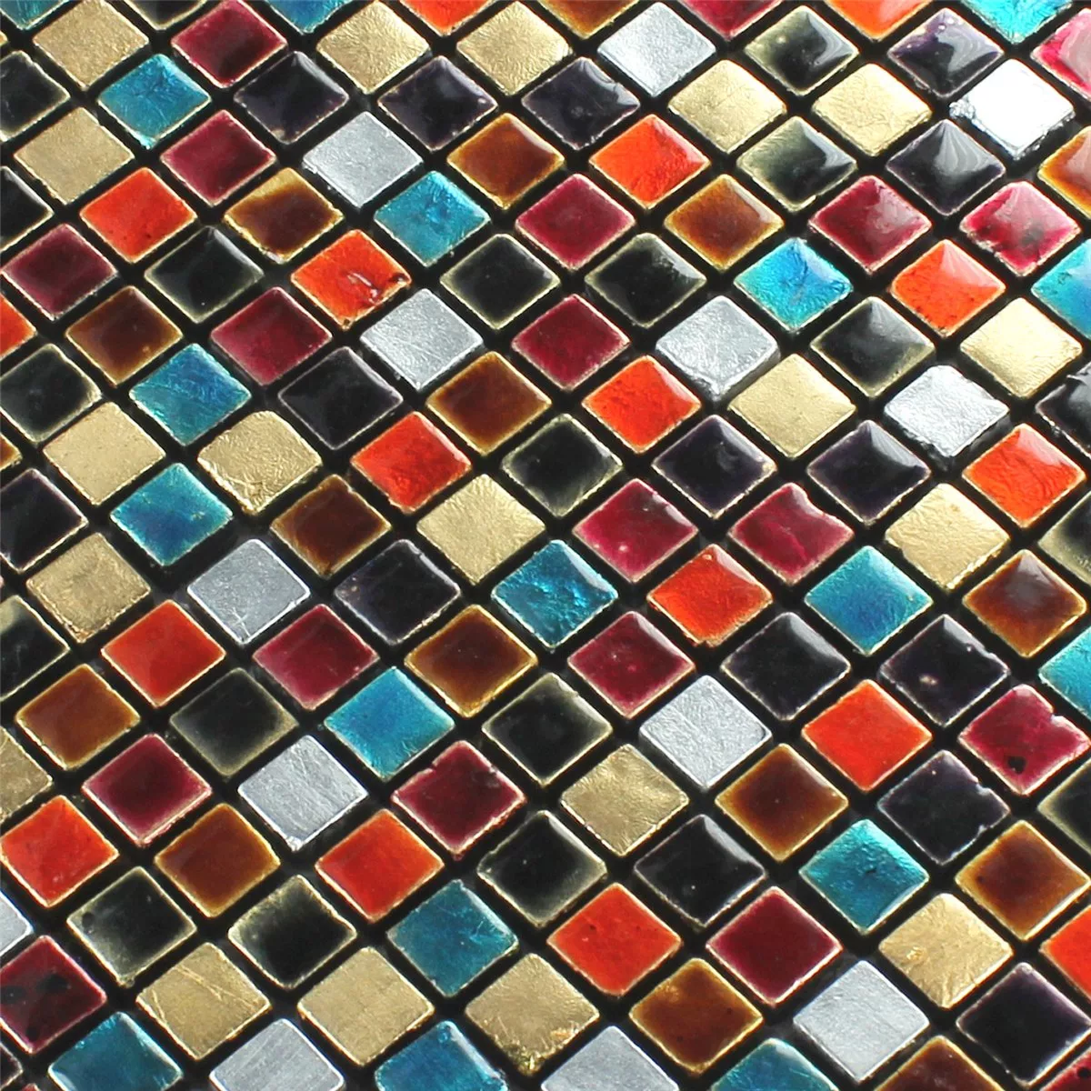 Padrão de Azulejo Mosaico Vidro Multicolorido Mix 