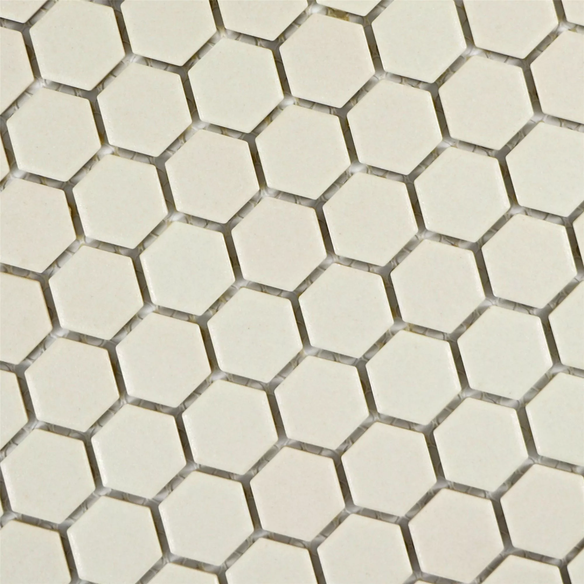 Cerâmica Azulejo Mosaico Hexágono Zeinal Não Vidrado Bege Claro R10B