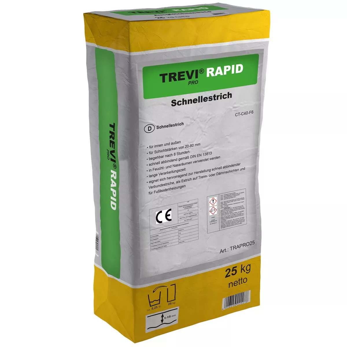 Betonilha de cimento de presa rápida Trevi Pro Rapid (25KG) Betonilha de cimento de presa rápida Trevi Pro Rapid (25KG)