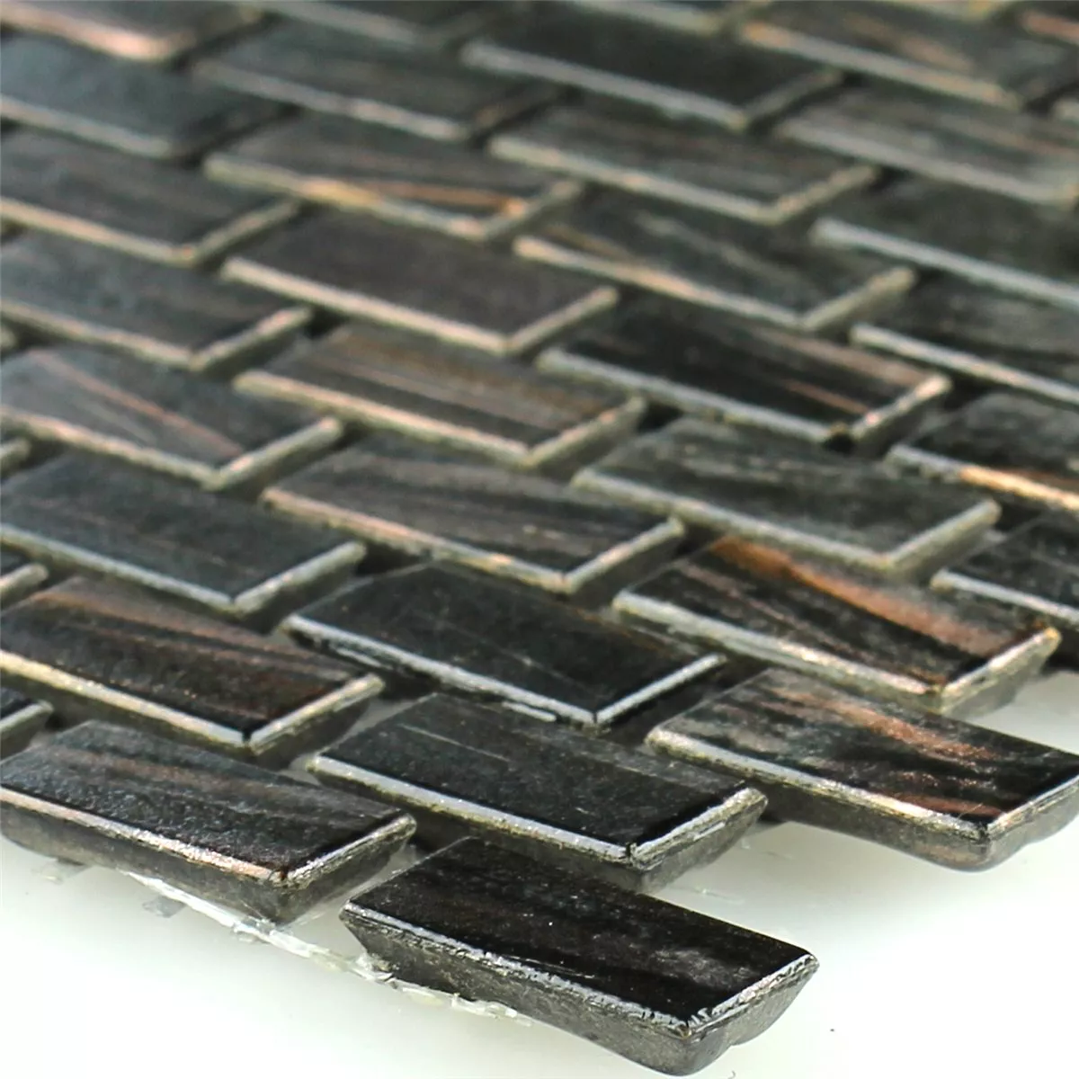 Padrão de Mosaico De Vidro Goldstar Marrom Mini Brick