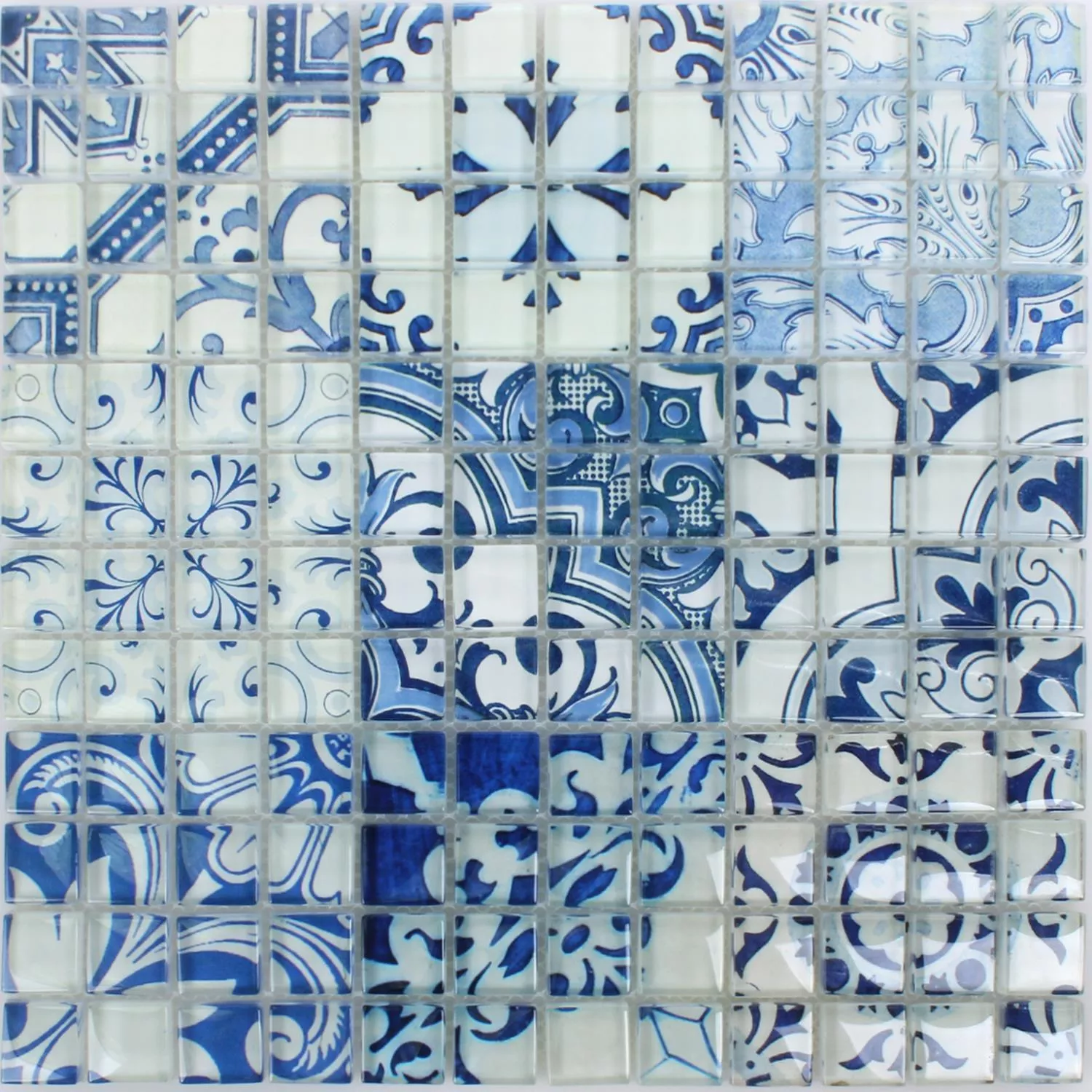 Padrão de Azulejo Mosaico Vidro Inspiration Cinza