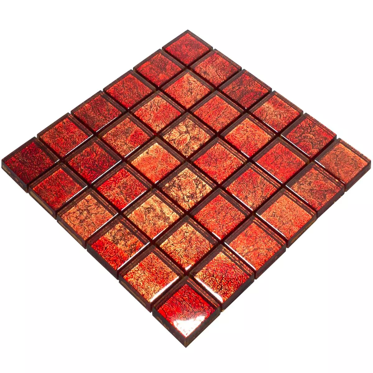 Mosaico De Vidro Azulejos Seraphina Vermelho Quadrada 47