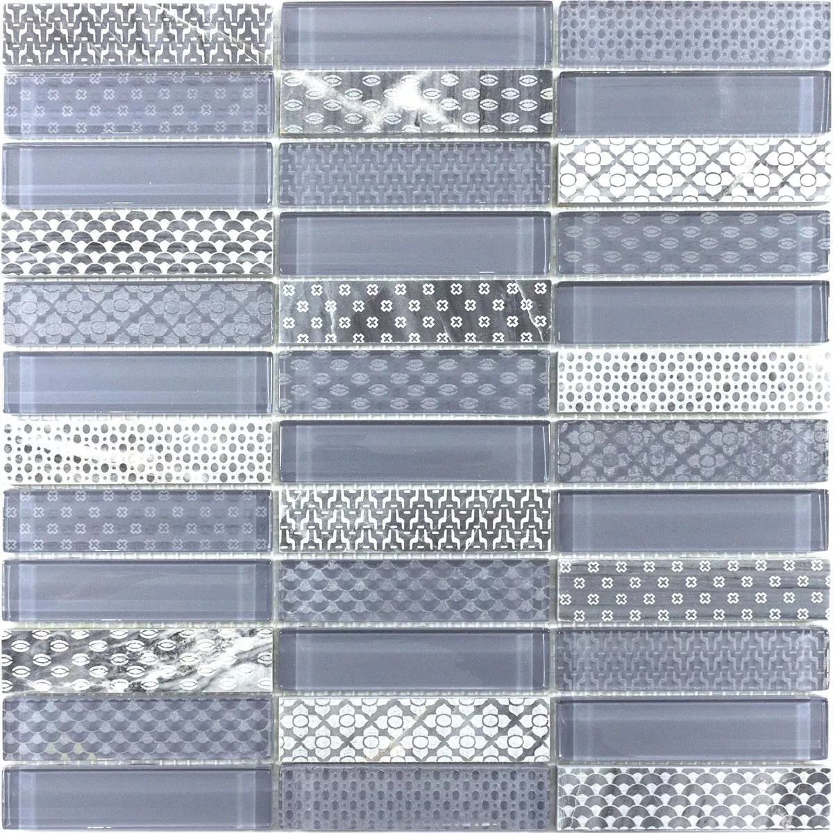 Padrão de Mosaico de Pedra Natural de Vidro Azulejos Celestiana Ornamento Brick Cinza Mix