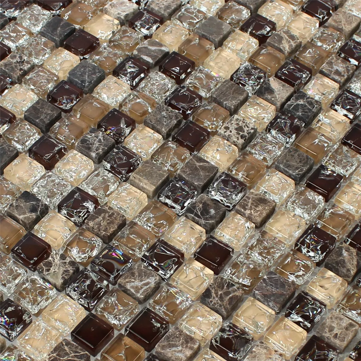 Mosaico De Vidro Azulejos Pedra Natural Vidro Quebrado Dark Emperador