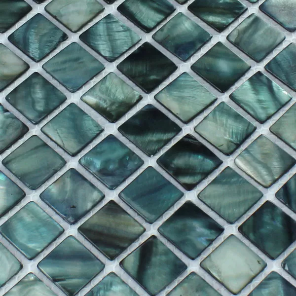 Padrão de Azulejo Mosaico Vidro Efeito Madrepérola  Verde