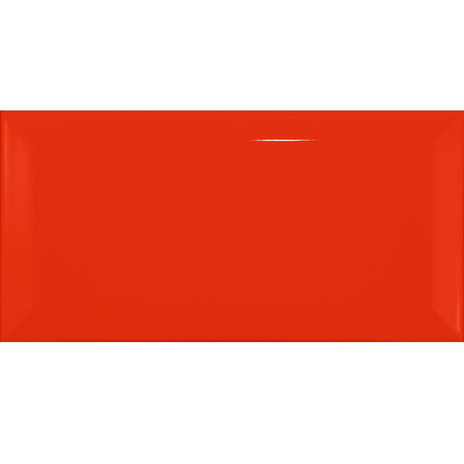 Ladrilho do metrô Vermelho Brilhante 7,5x15 cm Faceta Pitcox Rojo
