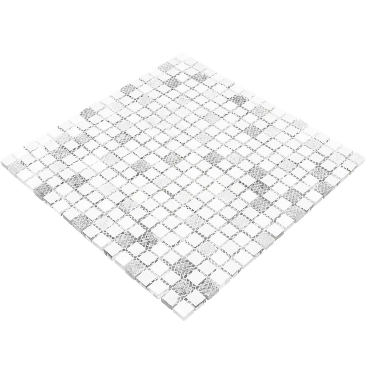 Mosaico De Vidro Azulejos Lexington Vidro Mistura de Materiais Branco