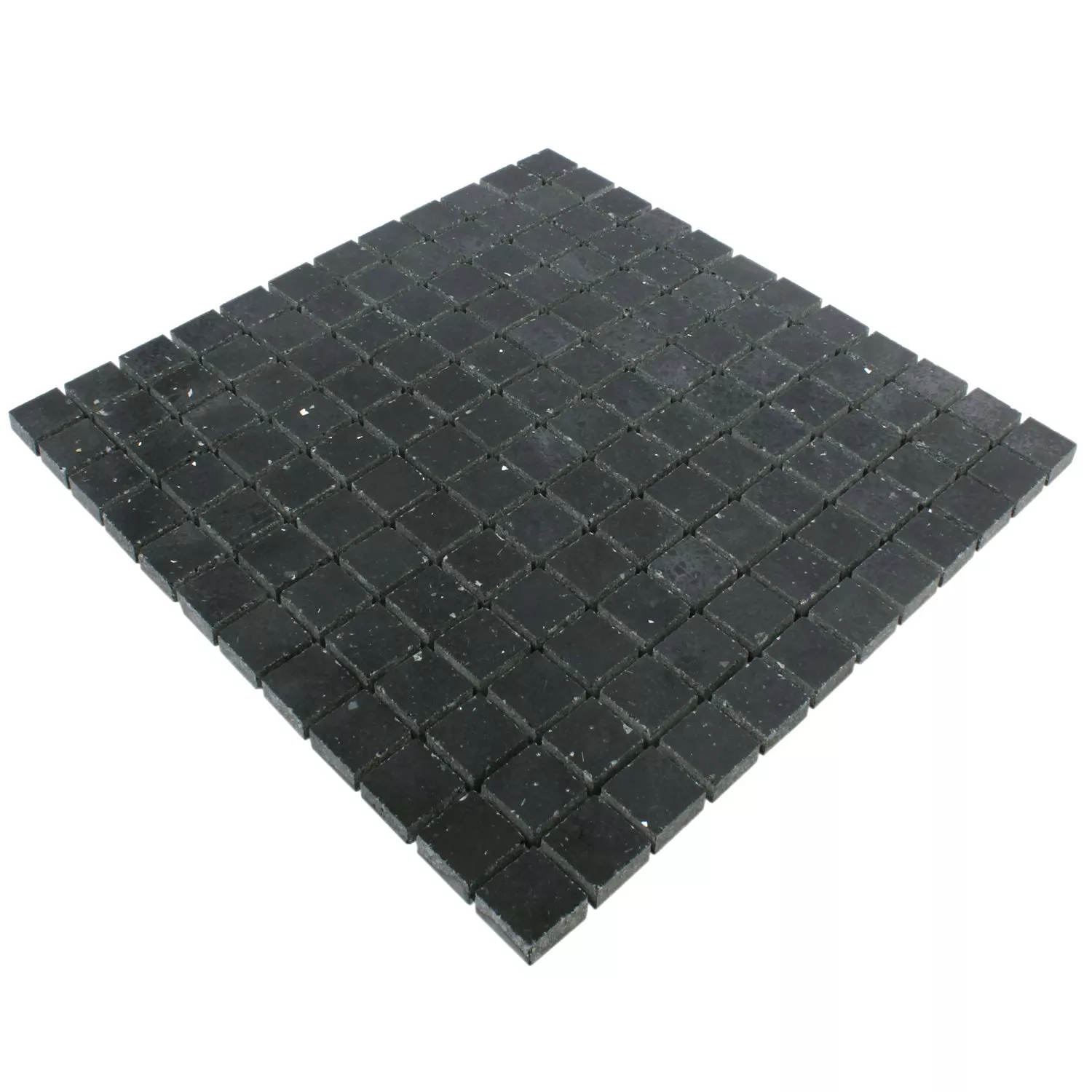 Padrão de Azulejo Mosaico Quartzito Pedra Artificial Preto 