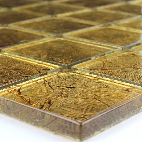 Padrão de Mosaico De Vidro Azulejos Ouro Metal