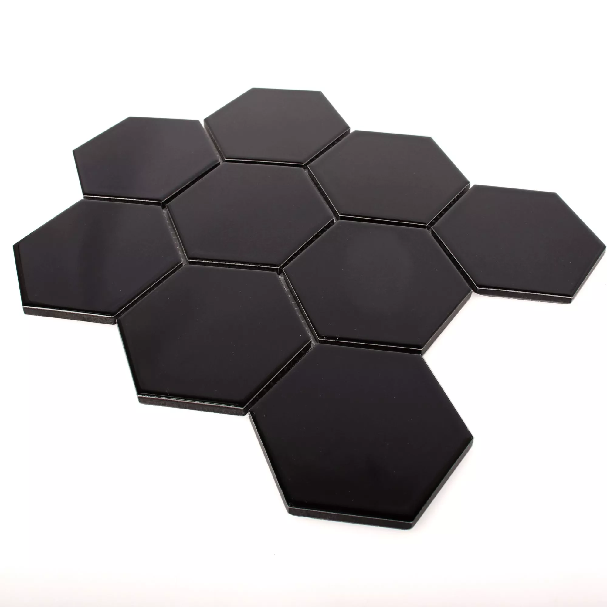 Cerâmica Azulejo Mosaico Hexágono Salamanca Preto Fosco H95