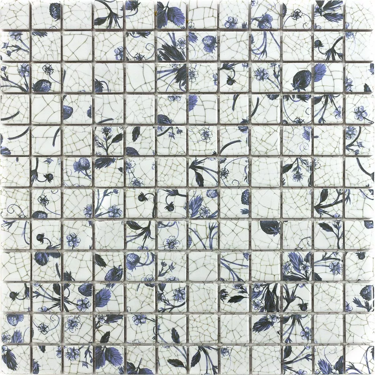 Cerâmica Azulejo Mosaico Isabella Branco Azul