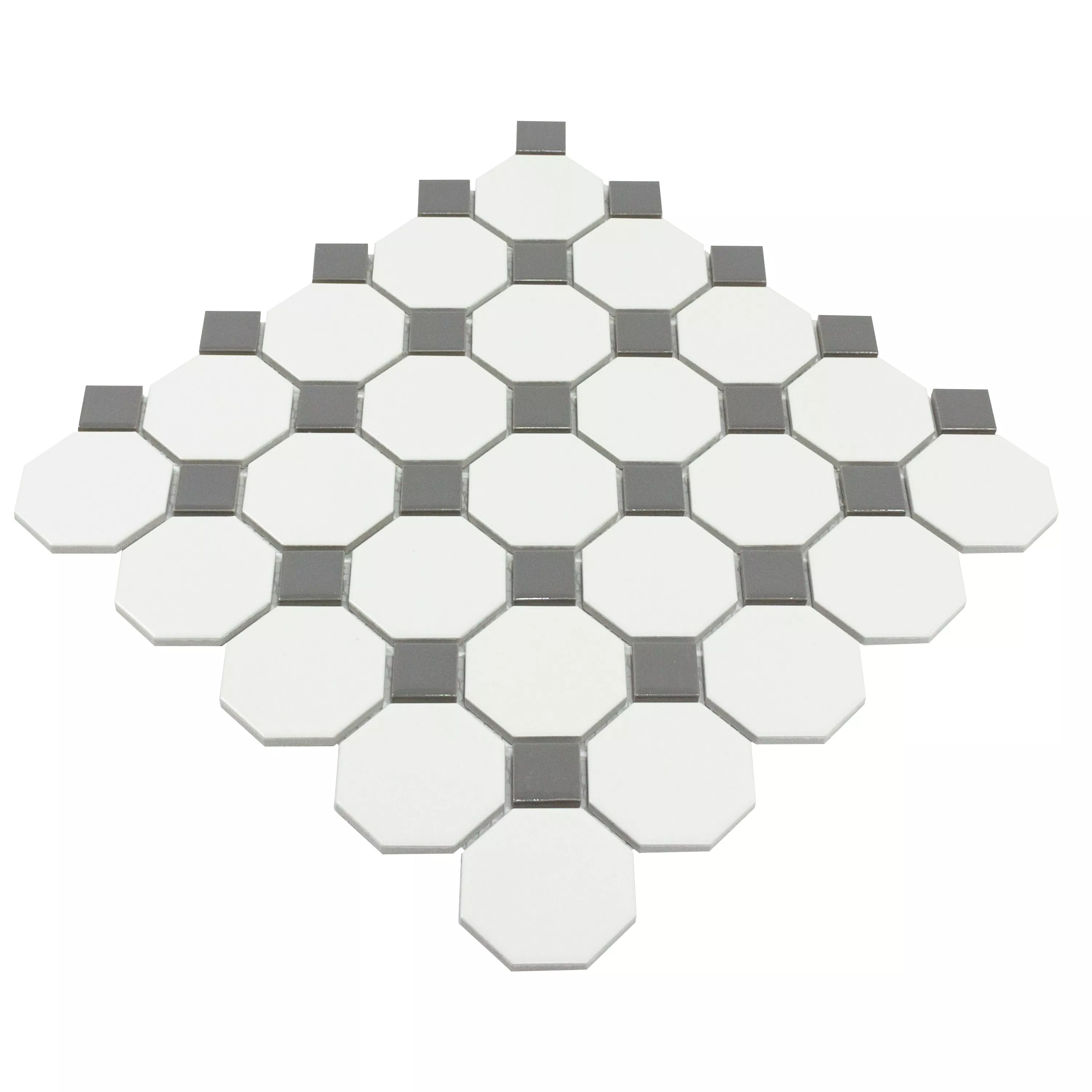 Padrão de Azulejo Mosaico Cerâmica Octógono Navajo Branco