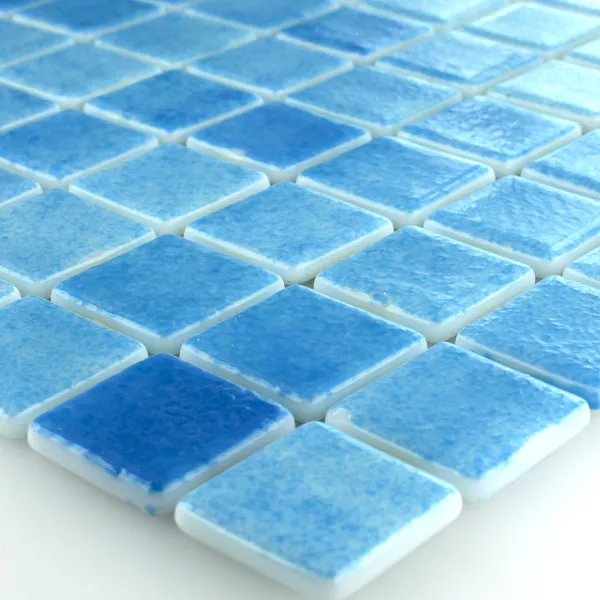 Padrão de Vidro Piscina Pool Mosaico Azul Claro Mix