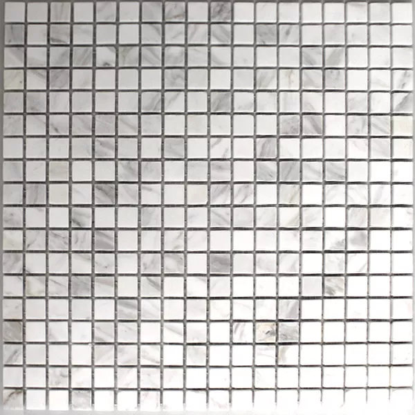 Azulejo Mosaico Mármore 15x15x8mm Branco Polido