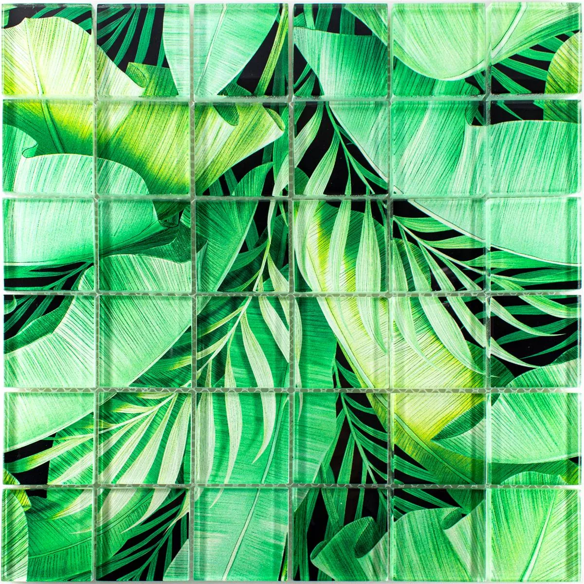 Mosaico De Vidro Azulejos Pittsburg Flor Óptica Verde