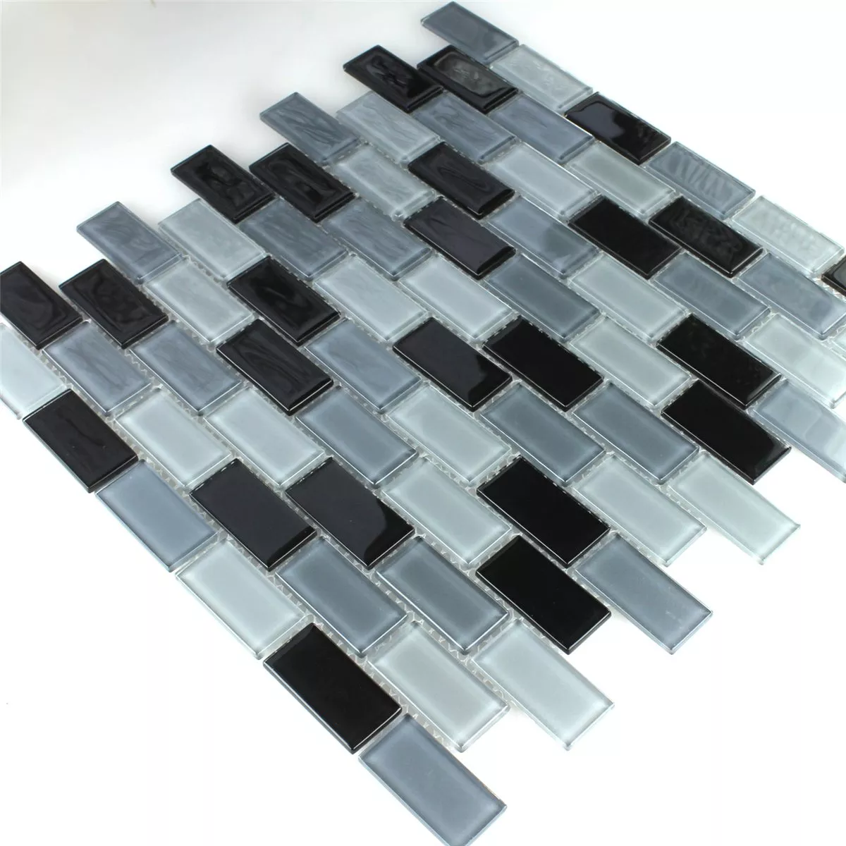 Padrão de Mosaico De Vidro Azulejos Preto Mix