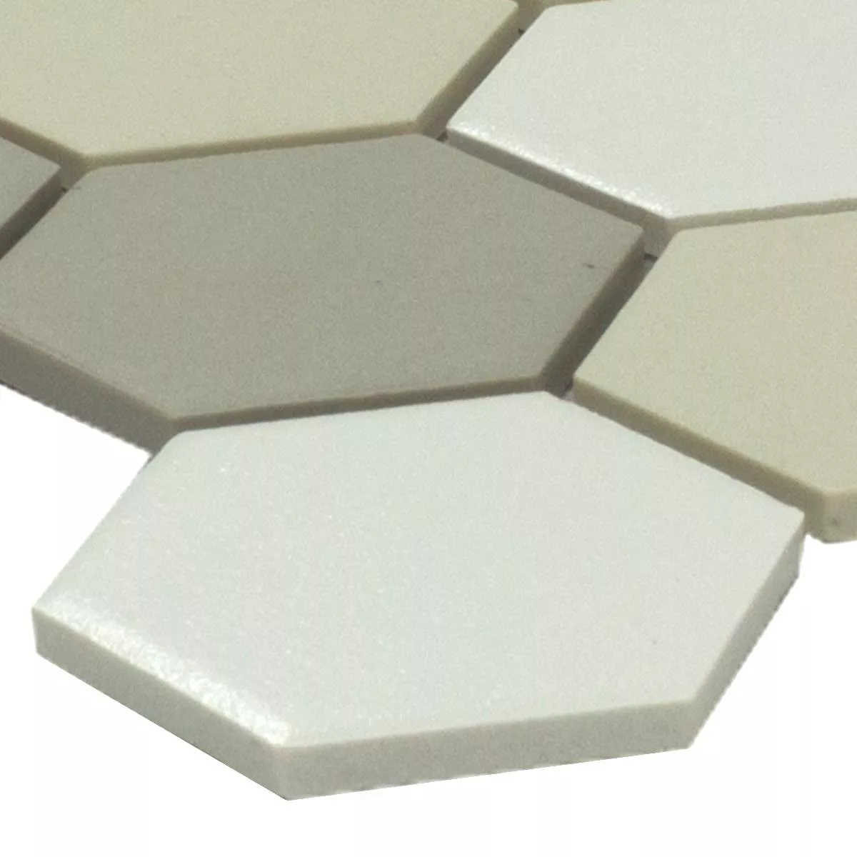 Cerâmica Azulejo Mosaico Hexágono Bern Bege Cinza