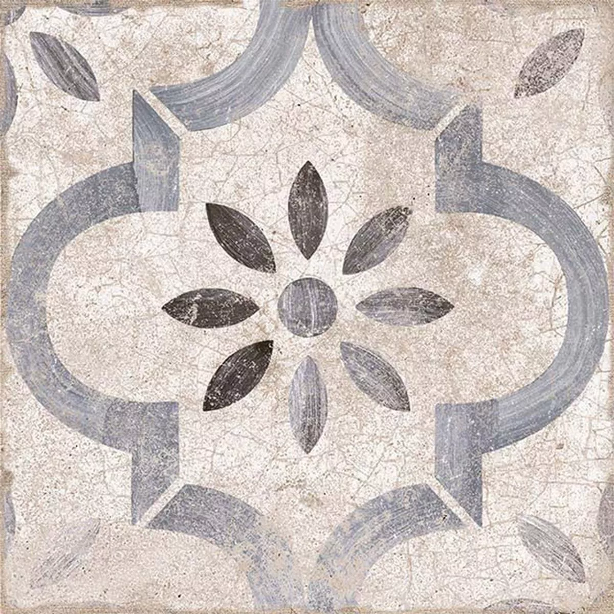 Grés Porcelânico Azulejos Allora Decoração Azul 22,5 x 22,5cm