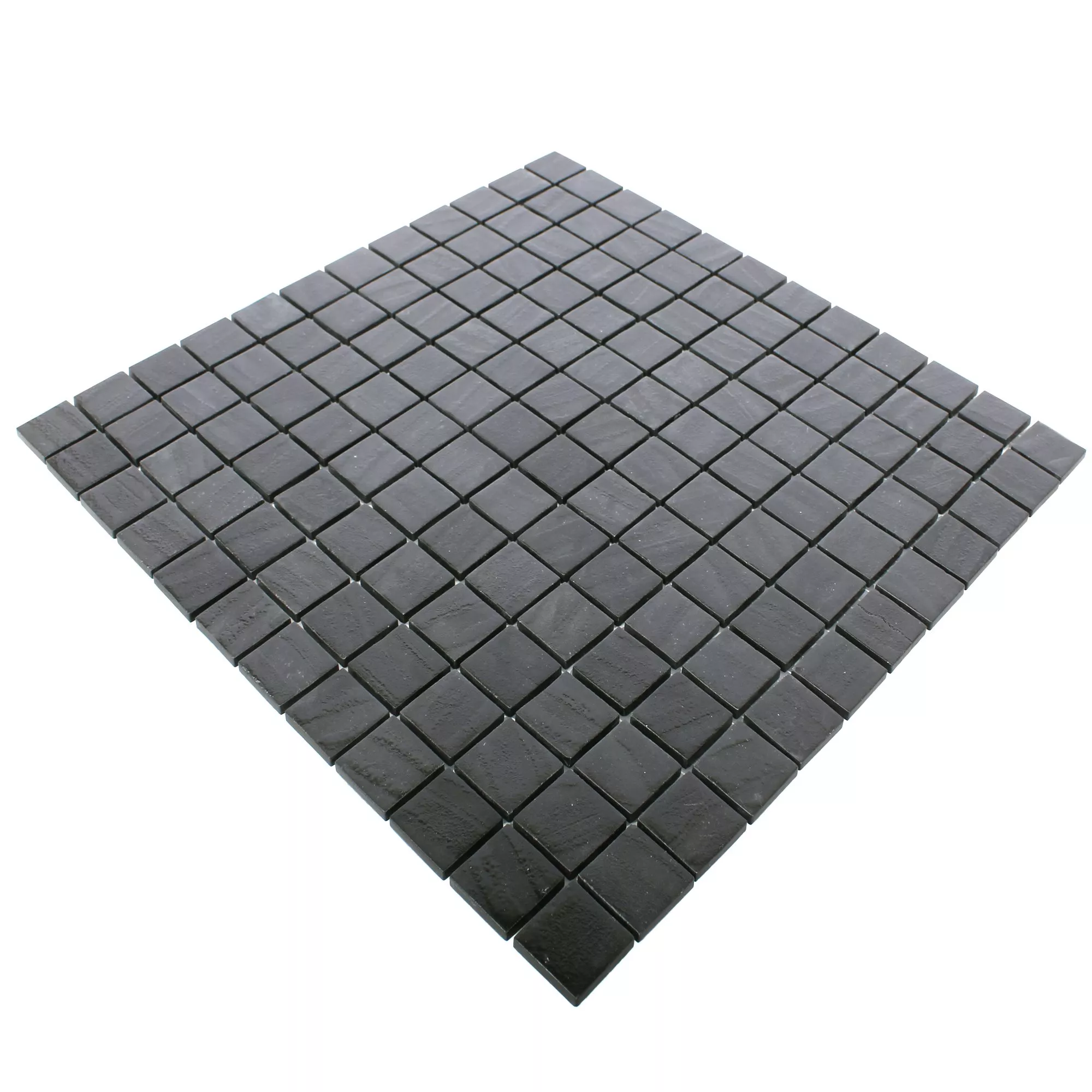 Padrão de Mosaico De Vidro Azulejos Mascota Preto Antracite