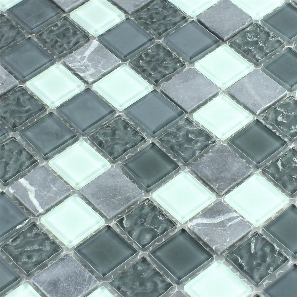 Padrão de Azulejo Mosaico Vidro Mármore Cinza 