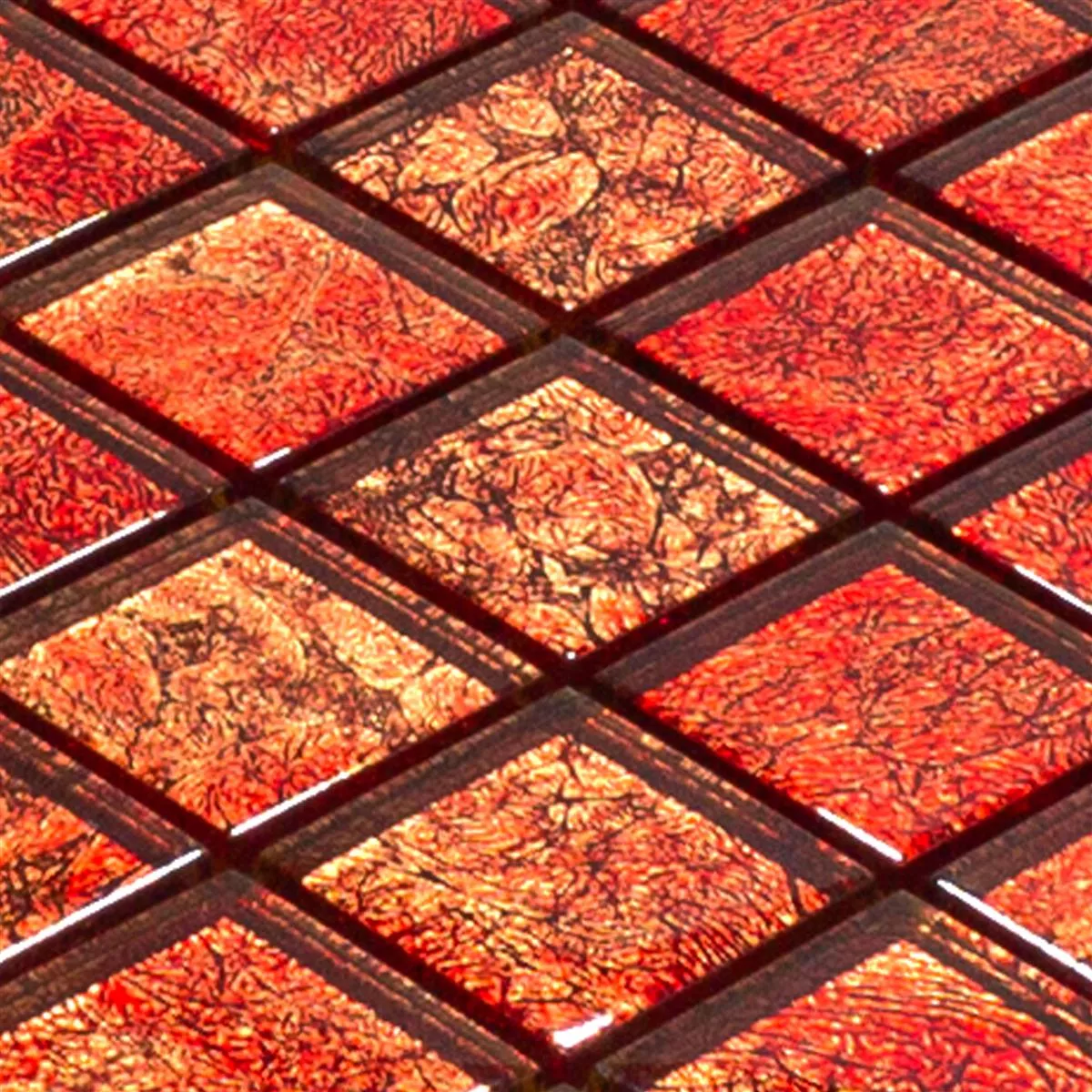 Mosaico De Vidro Azulejos Seraphina Vermelho Quadrada 47