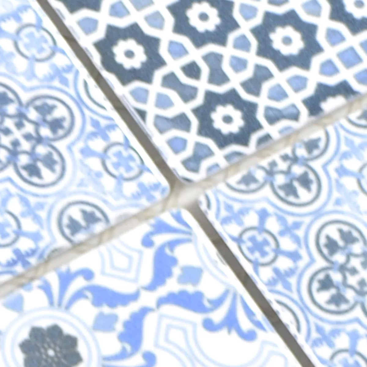 Padrão de Cerâmica Azulejo Mosaico Daymion Óptica Retrô Quadrada Azul