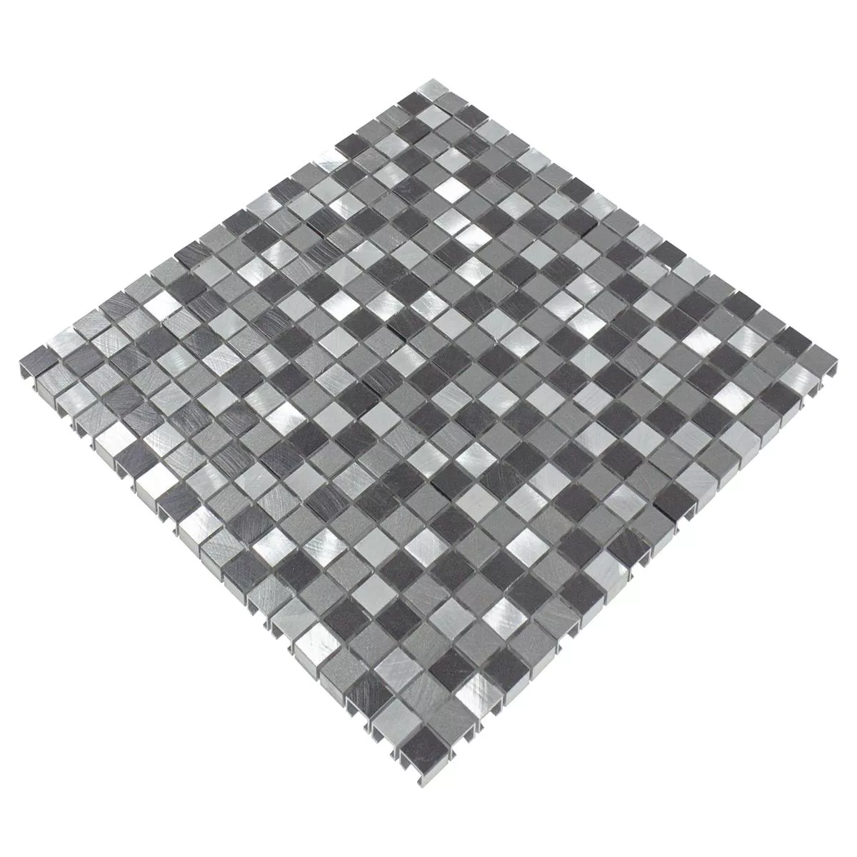 Alumínio Metal Azulejo Mosaico Montezuma Cinza Prata Mix