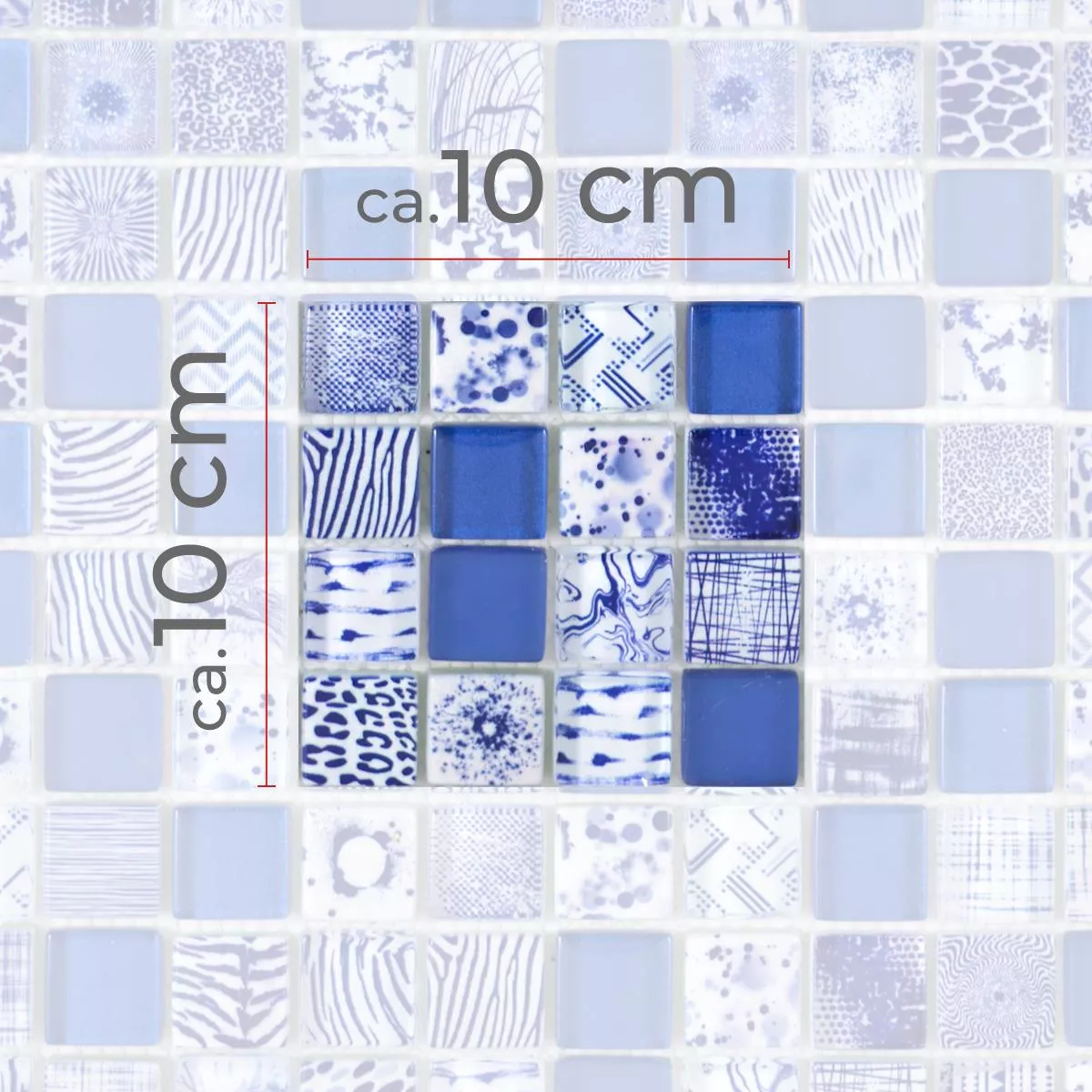 Padrão de Mosaico De Vidro Azulejos Cornelia Óptica Retrô Azul