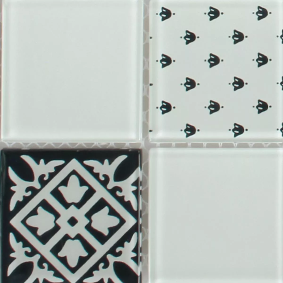 Padrão de Mosaico De Vidro Azulejos Barock Branco Estreito