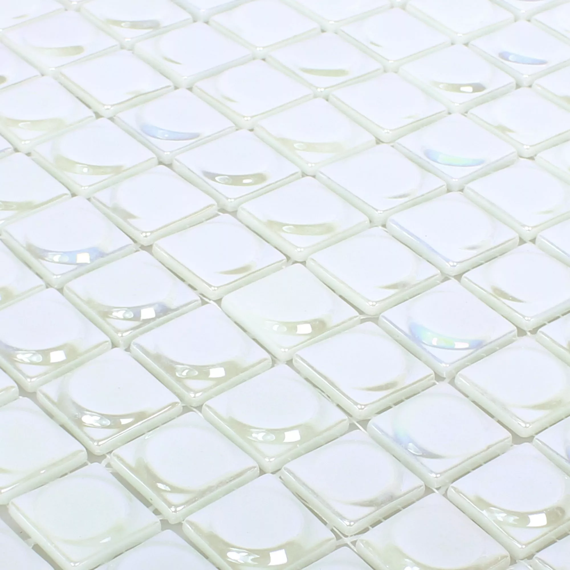 Mosaico De Vidro Azulejos Accra Branco 3D Em Volta