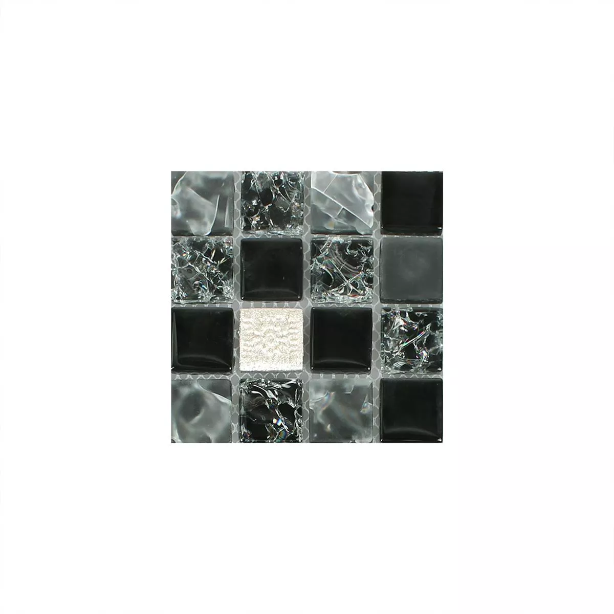 Padrão de Vidro Resina Azulejo Mosaico Bogardus Preto Mix