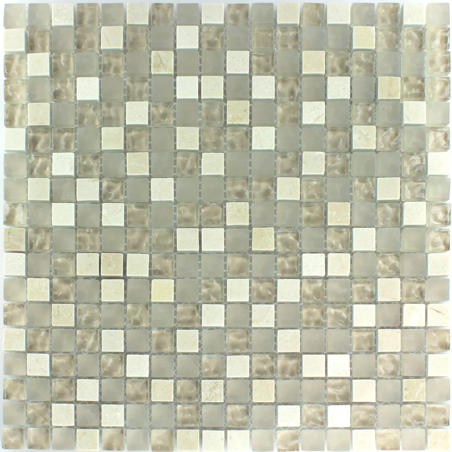 Padrão de Azulejo Mosaico Vidro Mármore Barbuda Creme