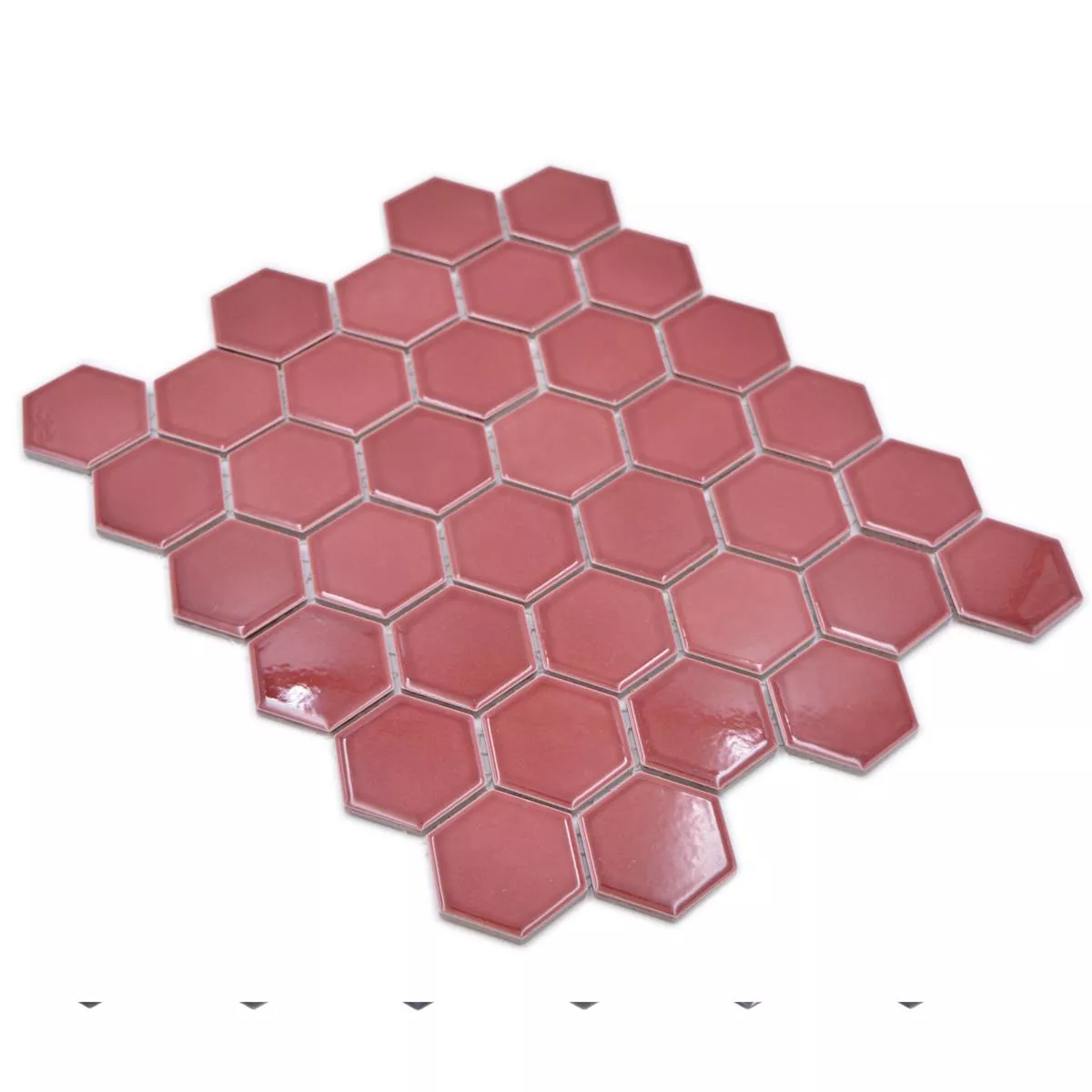 Mosaico Cerâmico Salomon Hexágono Bordeaux Vermelho H51