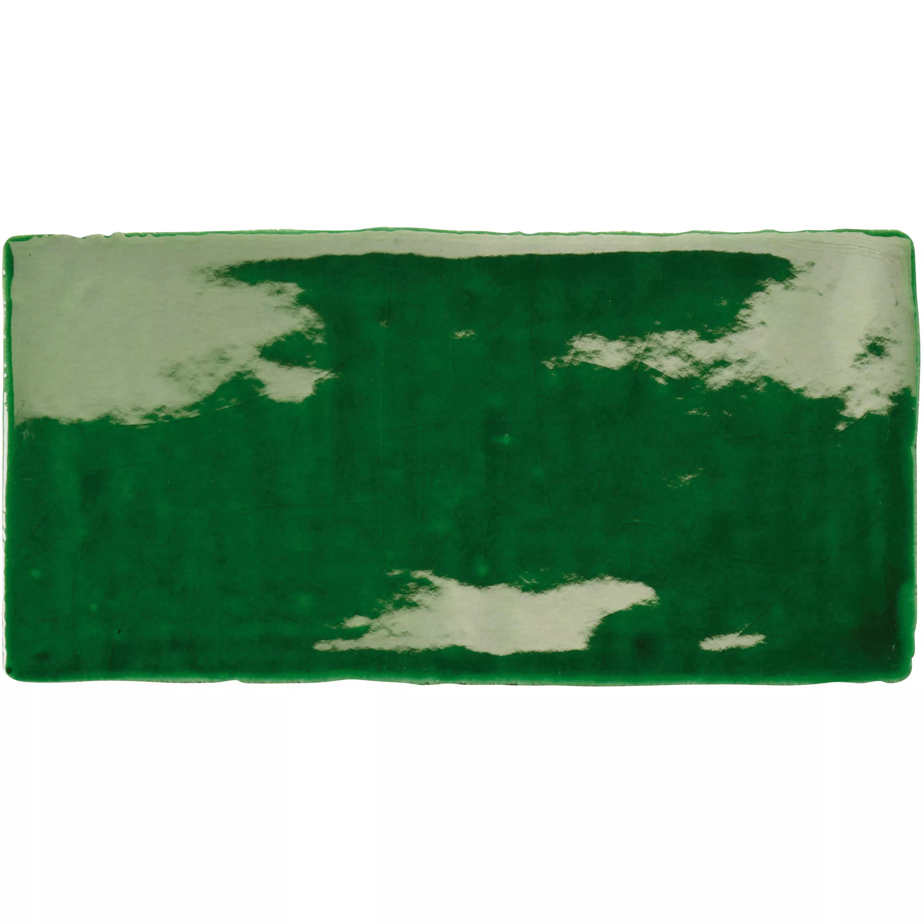 Azulejo Algier Feito à Mão 7,5x15cm Verde Esmeralda