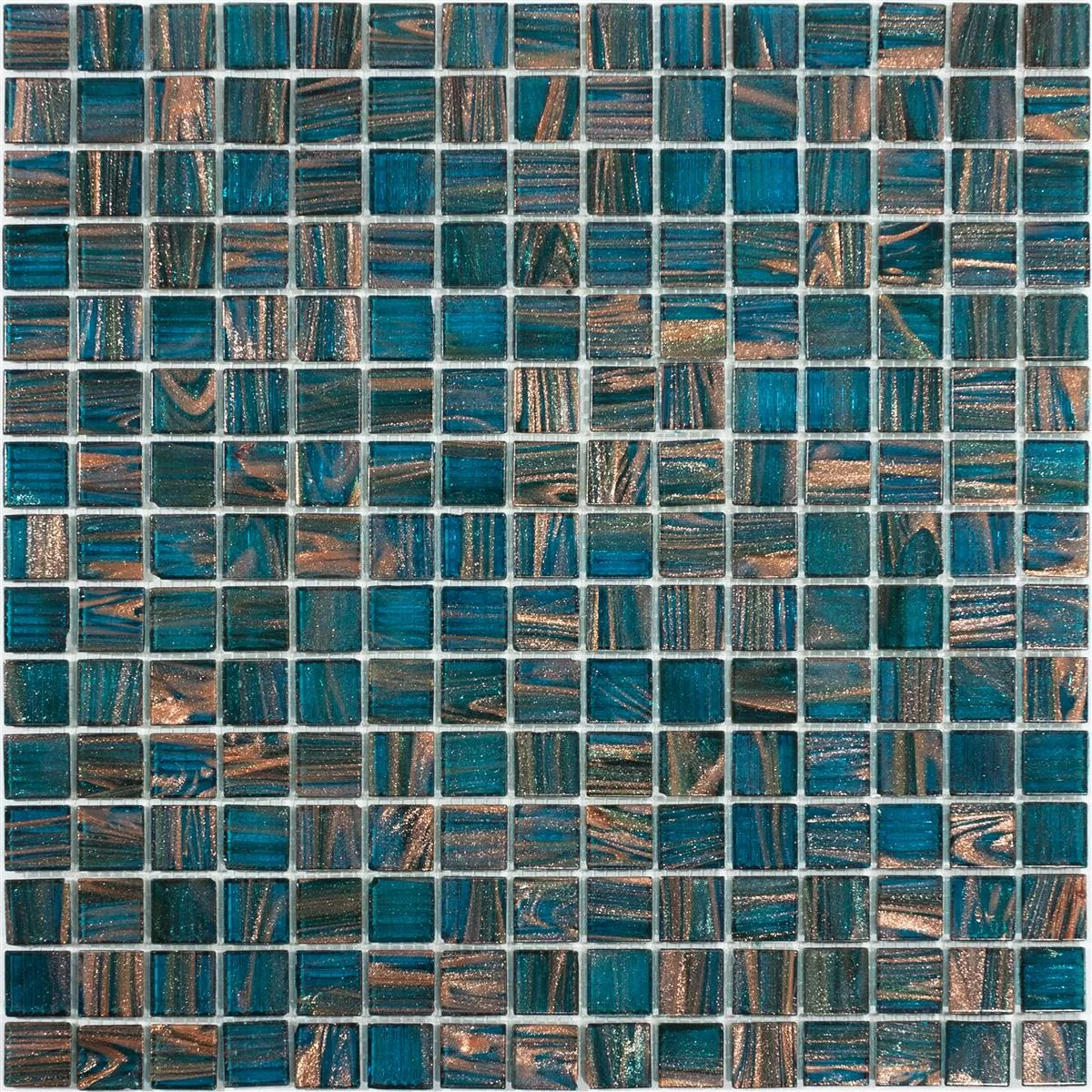 Padrão de Mosaico De Vidro Azulejos Kyoto Petrol Azul