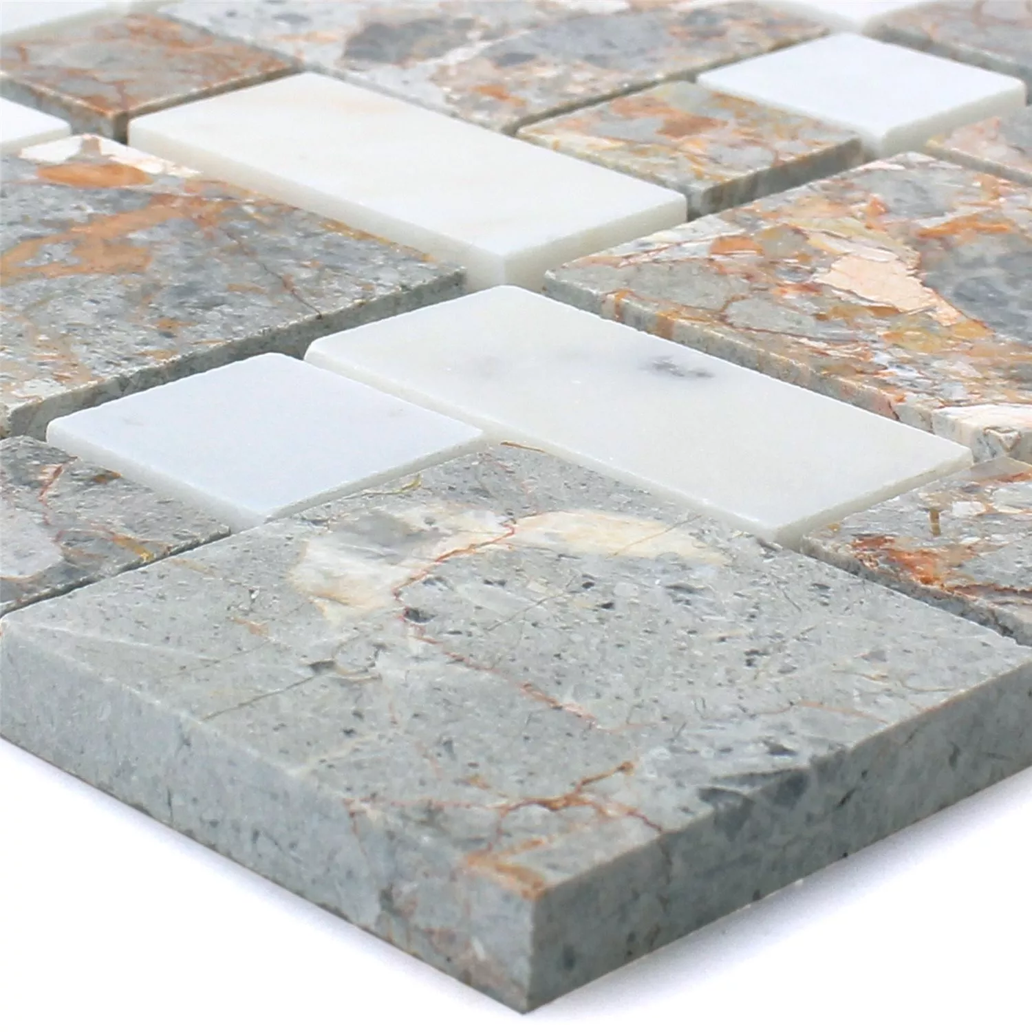 Padrão de Mosaico De Pedra Natural Azulejos Elphenor Ouro Branco