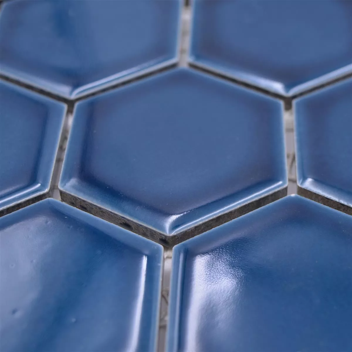 Padrão de Mosaico Cerâmico Salomon Hexágono Azul Verde H51