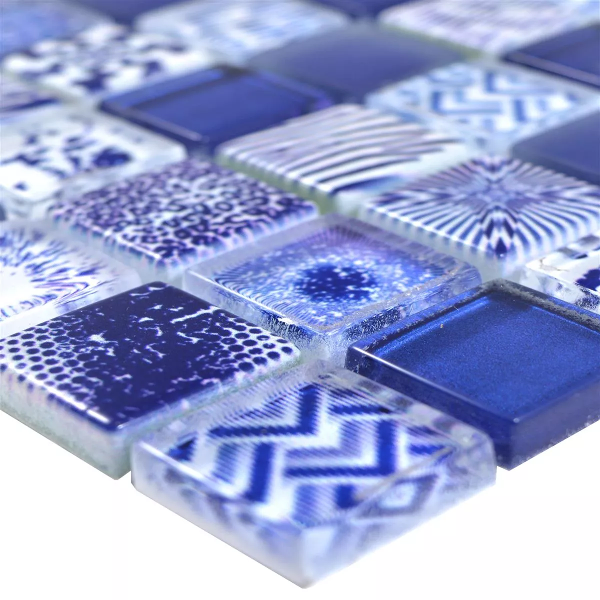 Mosaico De Vidro Azulejos Cornelia Óptica Retrô Azul