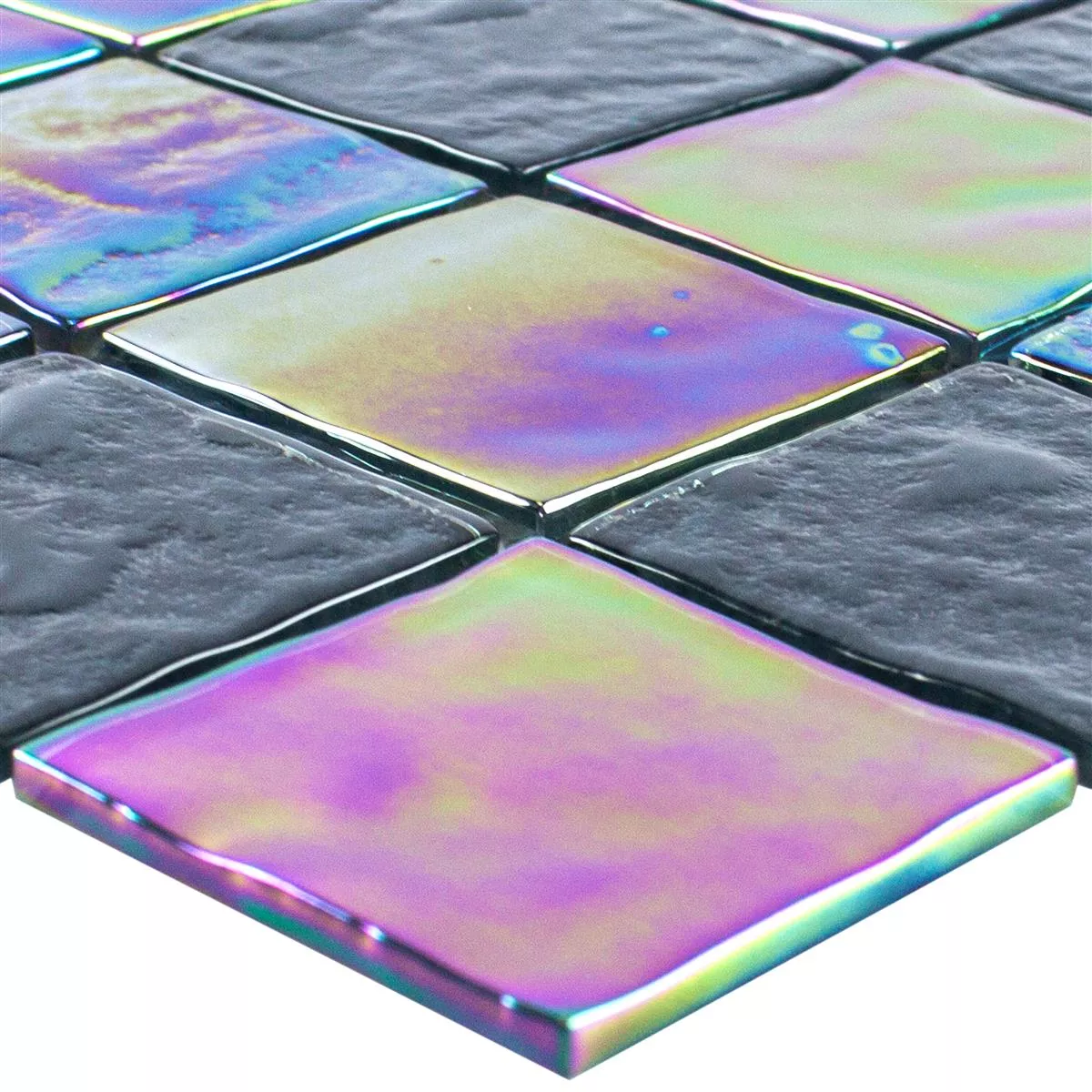 Mosaico De Vidro Azulejos Efeito Madrepérola Darwin Preto