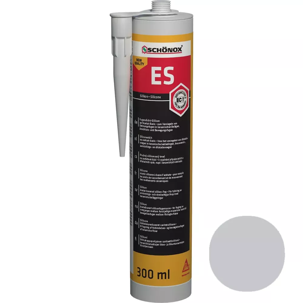 Silicone de vedação de juntas cinza prateado Schönox ES (300ml) Silicone de vedação de juntas cinza prateado Schönox ES (300ml)