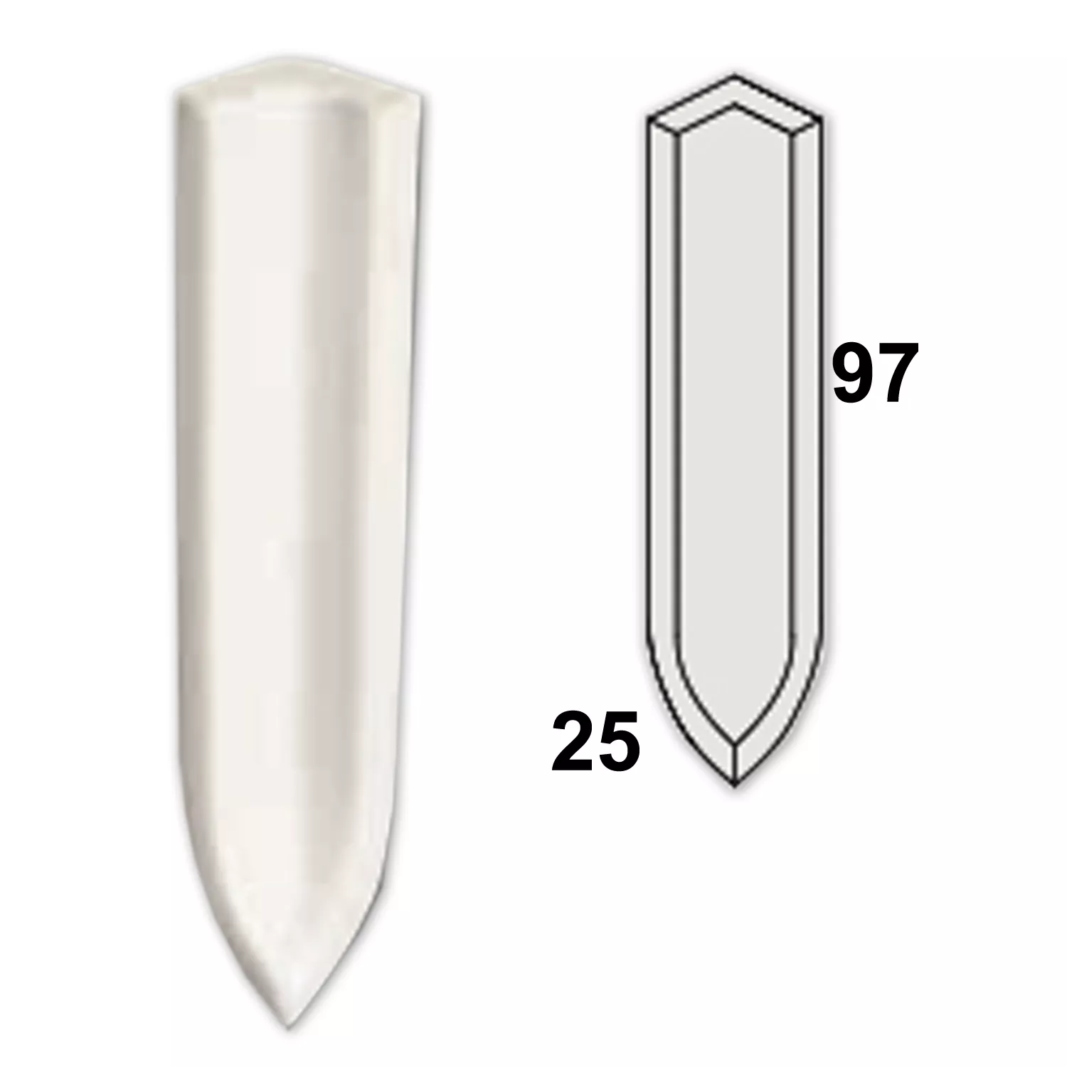 Canto Interno Adventure Cinza Claro Fosco 2,5x10cm Canto Interno Adventure Cinza Claro Fosco 2,5x10cm