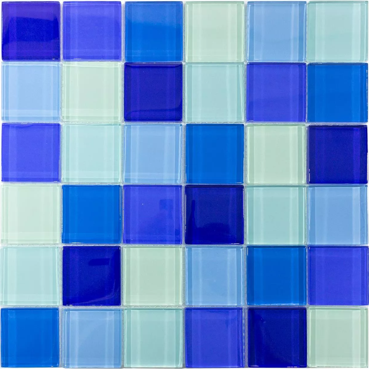 Padrão de Mosaico De Vidro Azulejos Glasgow Azul Mix