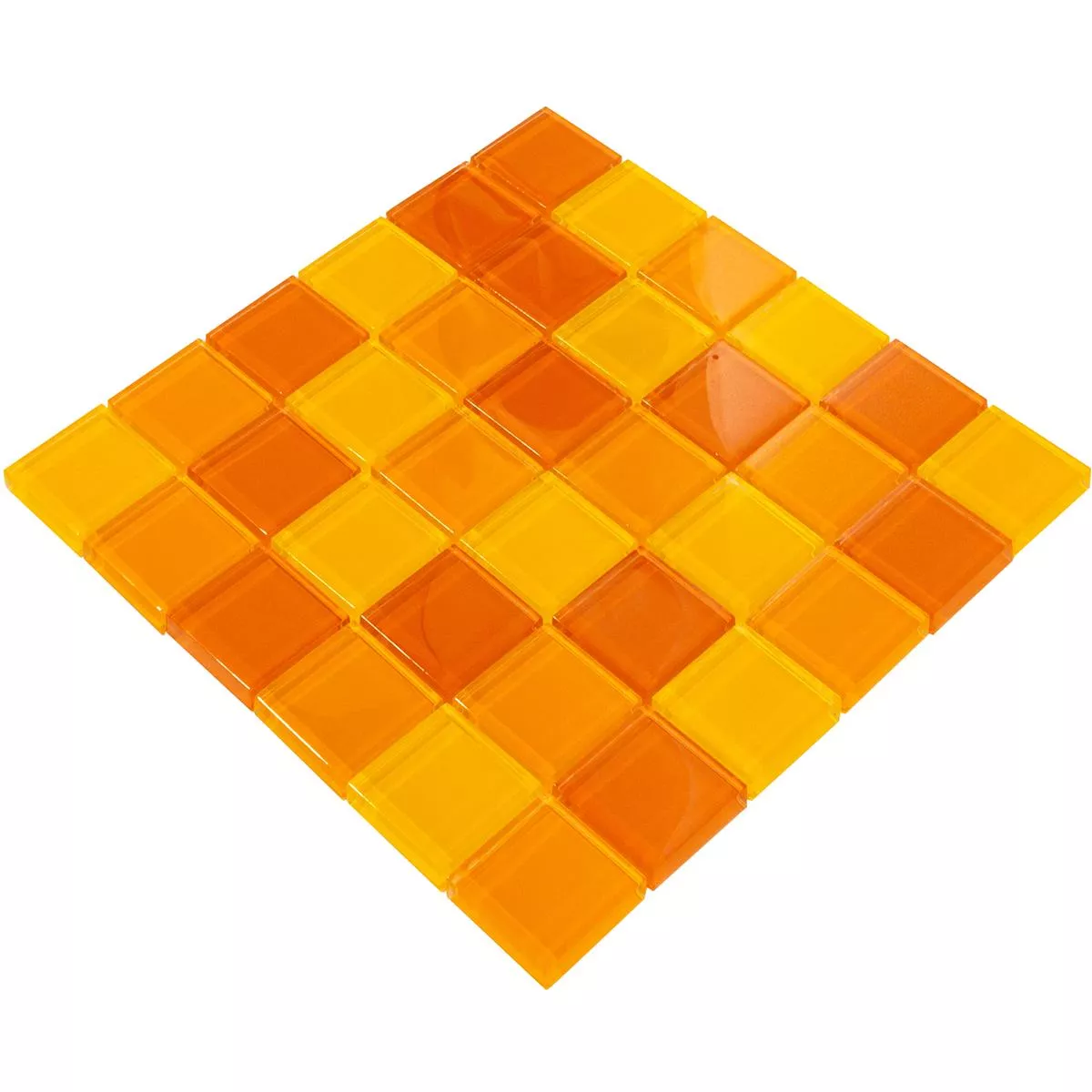 Padrão de Mosaico De Vidro Azulejos Glasgow Laranja Mix