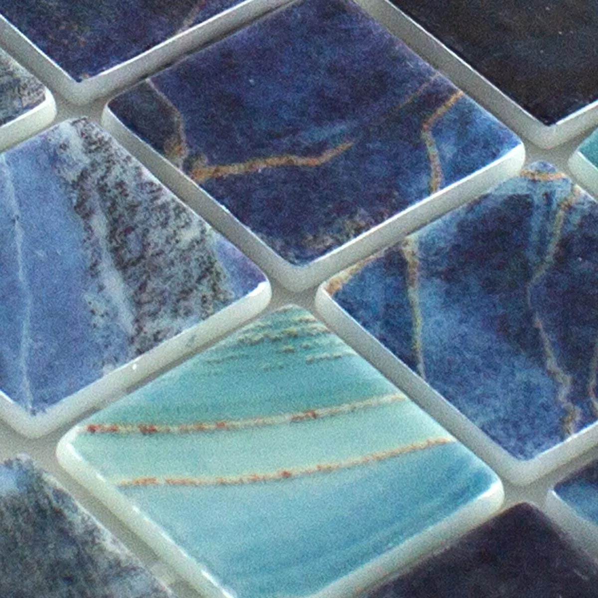 Padrão de Mosaico de Piscina de Vidro Baltic Azul Turquesa