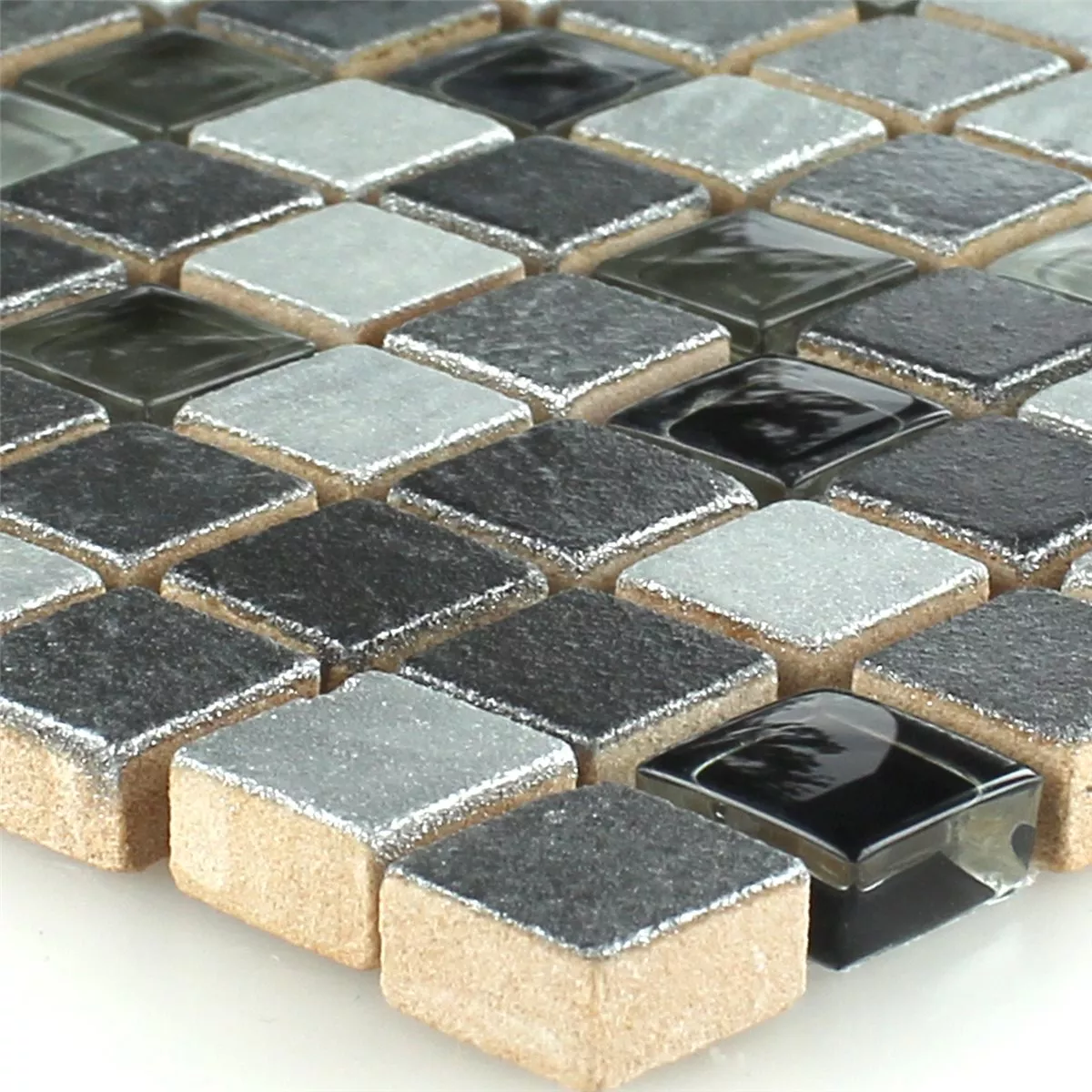Padrão de Azulejo Mosaico Vidro Pedra Natural Mix