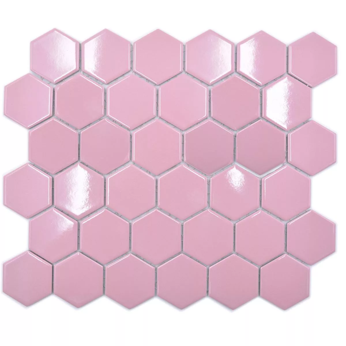 Padrão de Mosaico Cerâmico Salomon Hexágono Rosa H51