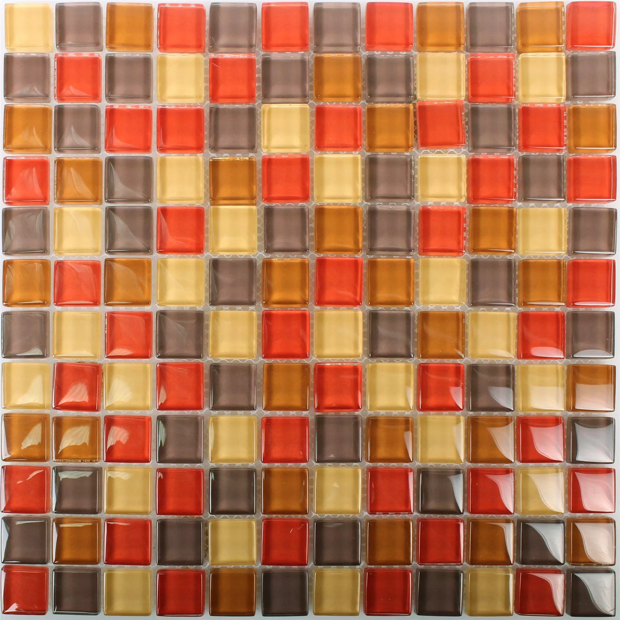 Mosaico De Vidro Azulejos 23x23x8mm Vermelho Mix