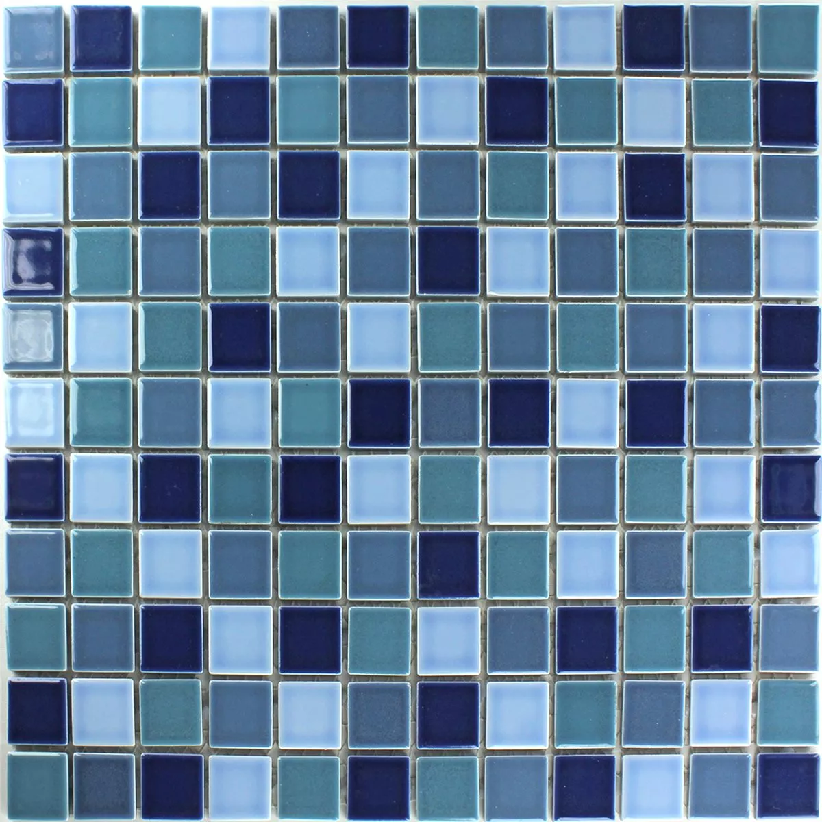 Cerâmica Azulejo Mosaico Bodaway Azul Mix Brilhante