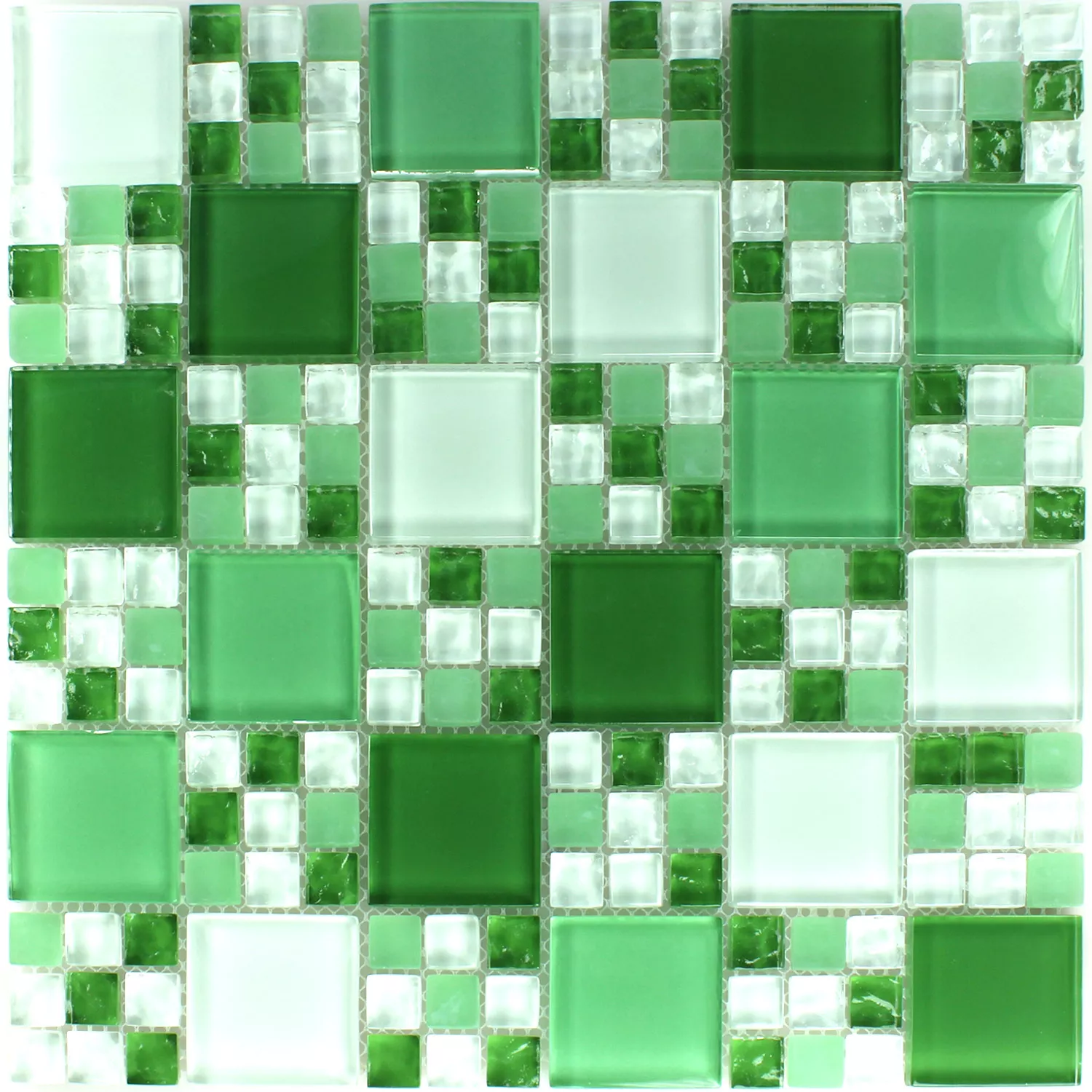 Azulejo Mosaico Vidro Cristal Verde Mix