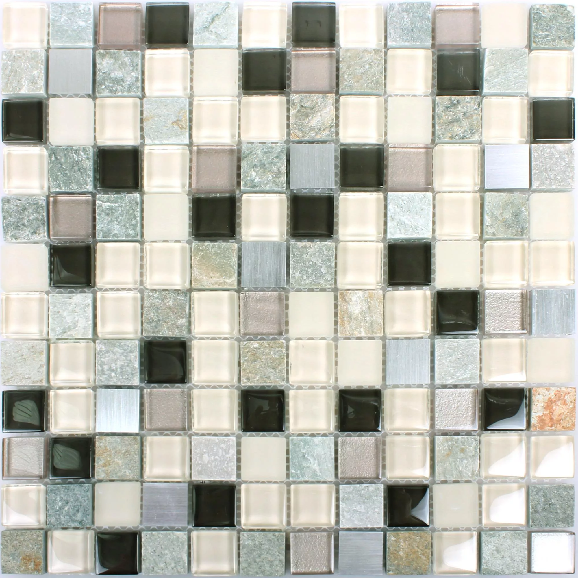 Padrão de Azulejo Mosaico Pedra Natural Vidro Metal Mix Altona